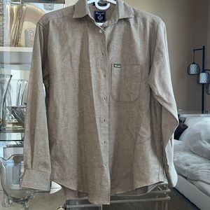 FAÇONNABLE TAN BUTTON-UP SHIRT🤎